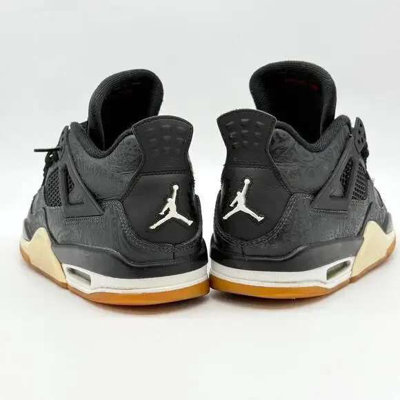 Nike Air Jordan 4 Retro GS 'Laser Black Gum' Youth Size 7 - Picture 6 of 13